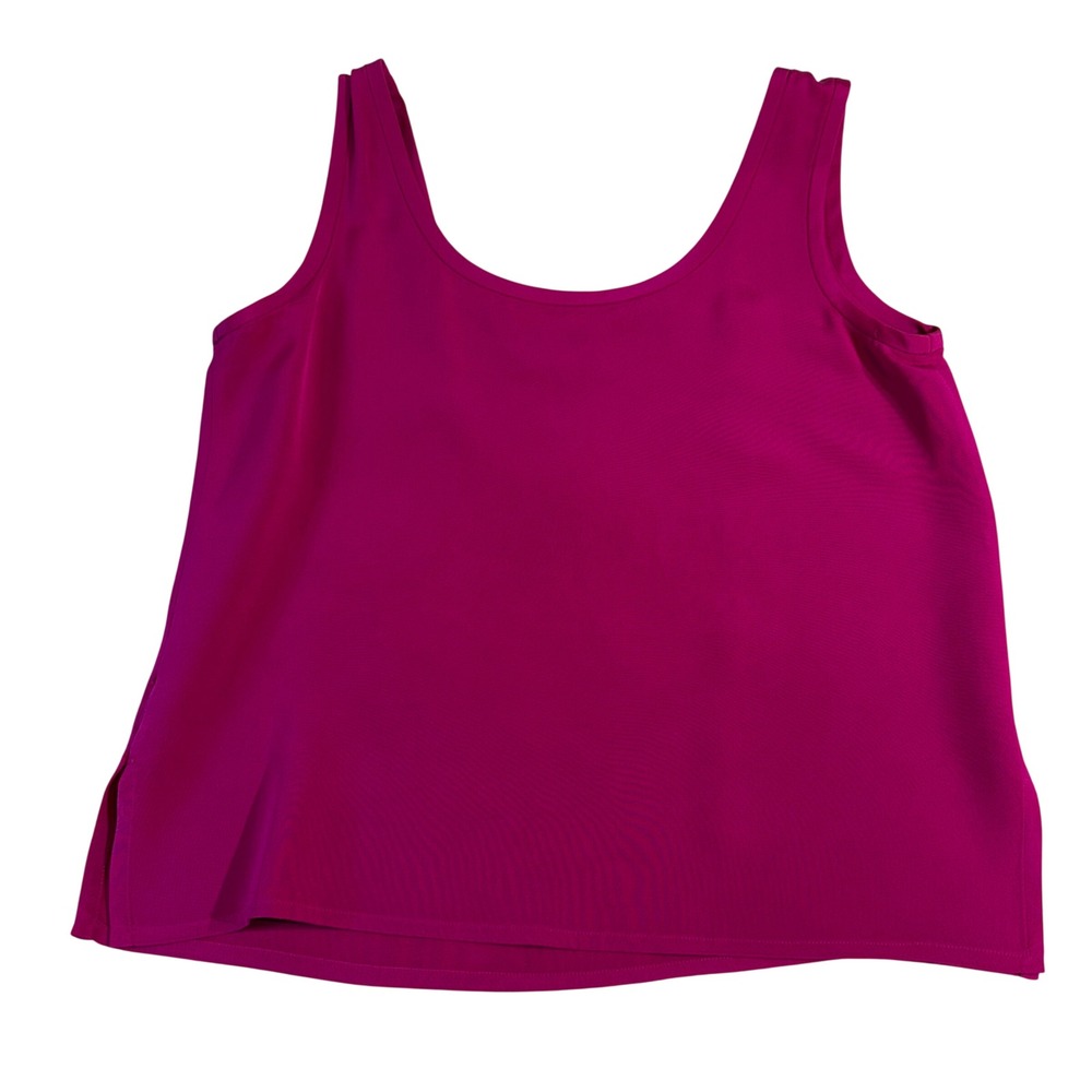 Vintage Anne Klein Silk Tank Top 6 Magenta Garfinckels